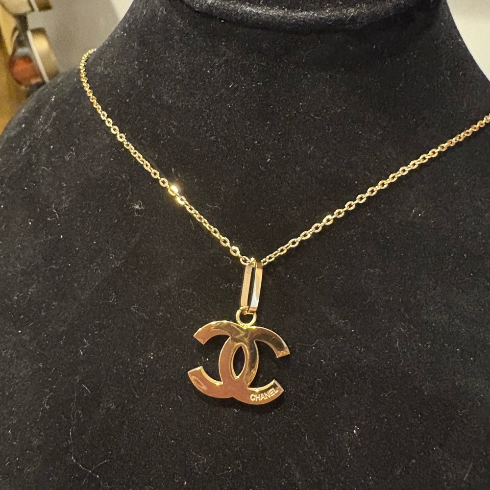 Gold cc Necklace stainless steel gold plated